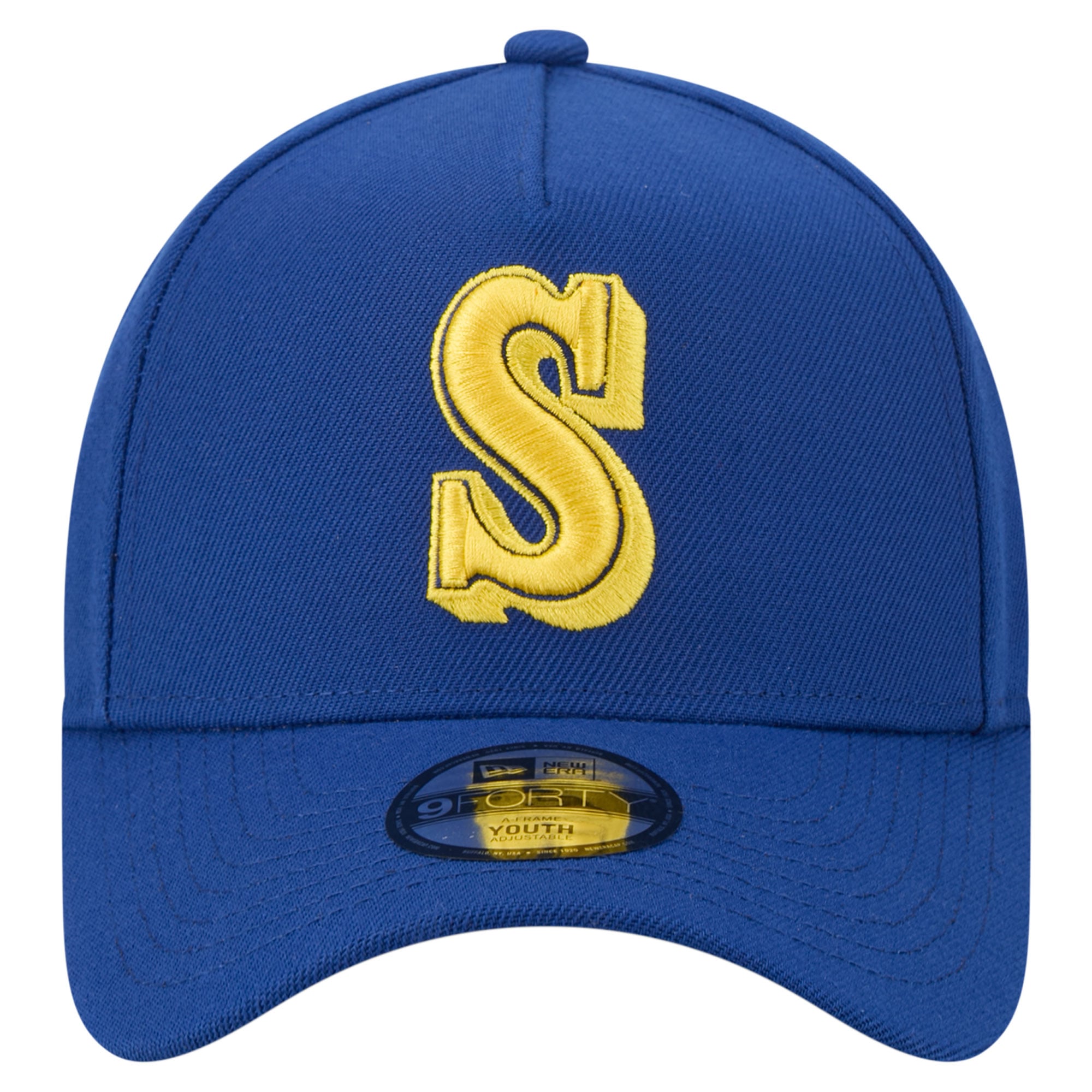 Youth New Era Royal Seattle Mariners Cooperstown Logo 9FORTY A-Frame Adjustable Hat