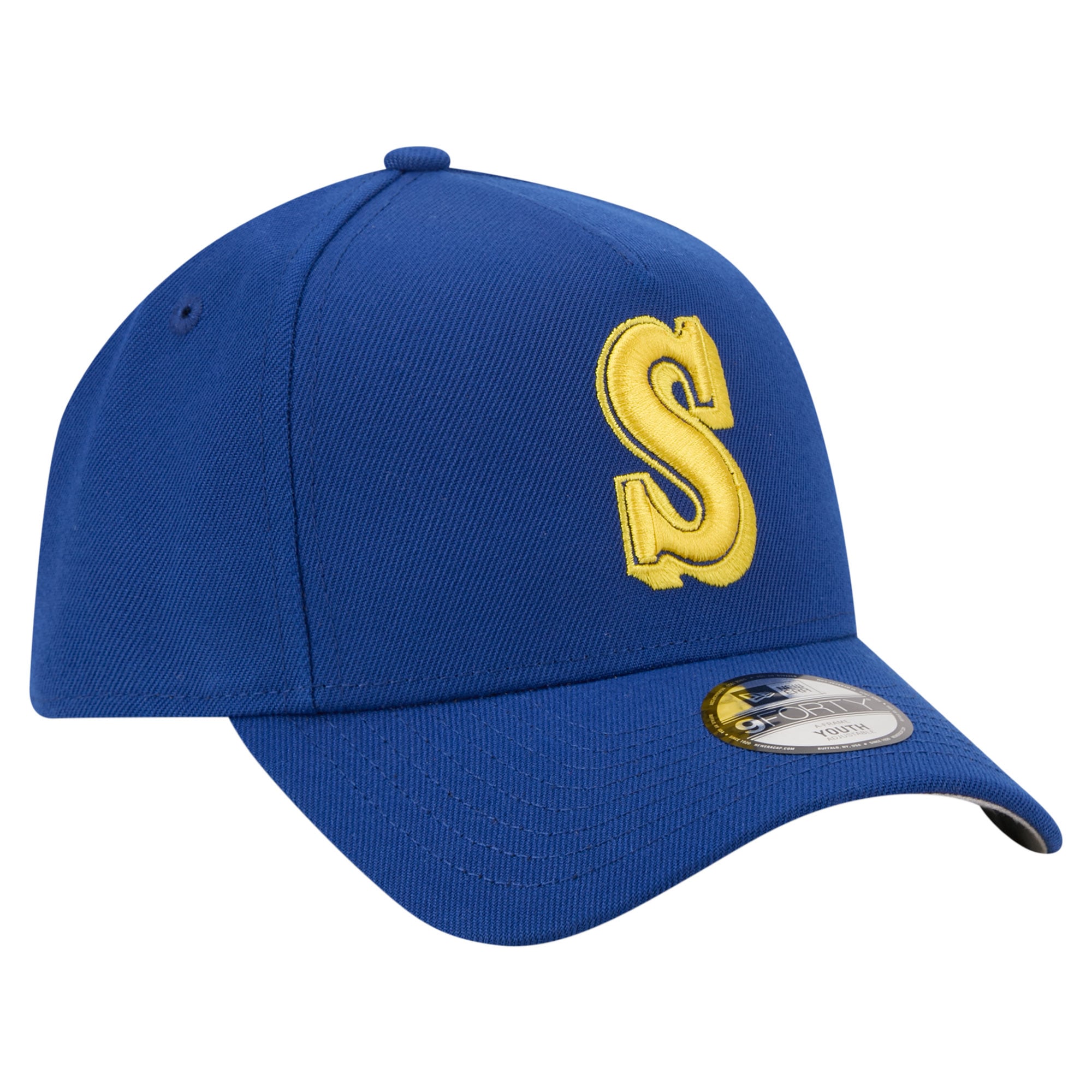 Youth New Era Royal Seattle Mariners Cooperstown Logo 9FORTY A-Frame Adjustable Hat