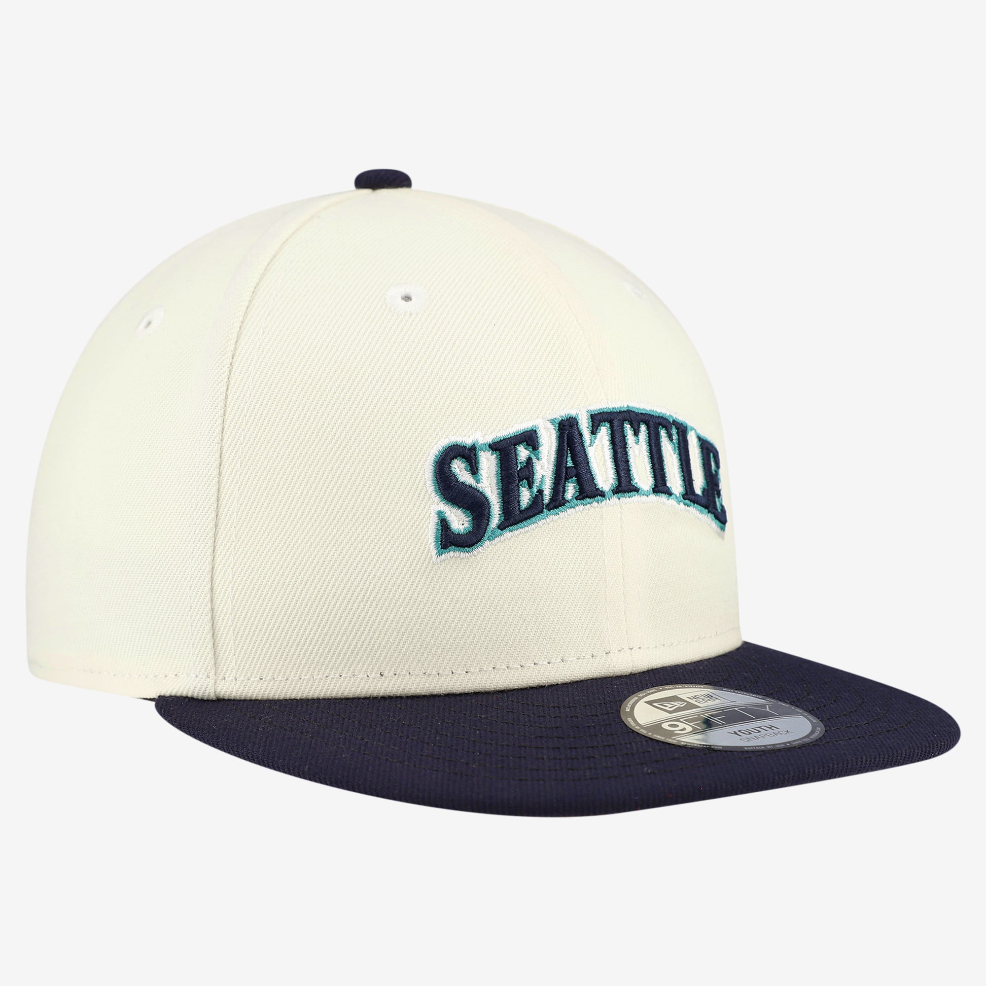 Youth New Era White Seattle Mariners Two-Tone 9FIFTY Snapback Hat