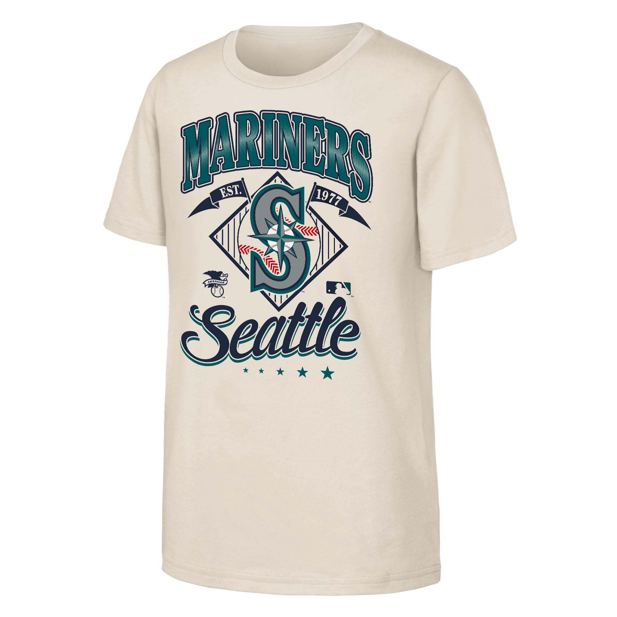 Youth Outerstuff  Natural Seattle Mariners Triple Hit T-Shirt