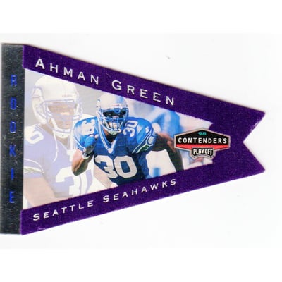 1998 Playoff Contenders Pennants Purple Felt #87 Ahman Green