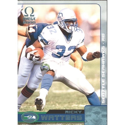 2000 Pacific Omega Platinum Blue #132 Ricky Watters