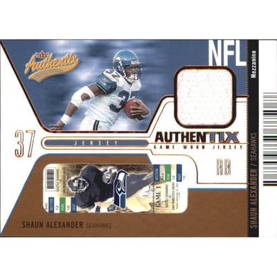 2004 Fleer Authentix Jersey Authentix Mezzanine #JASA Shaun Alexander