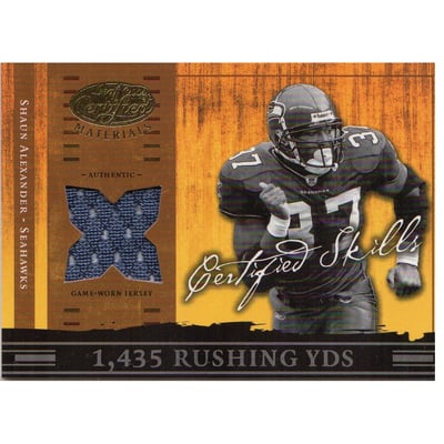 2004 Leaf Certified Materials Certified Skills Jersey #CS27 Shaun Alexander