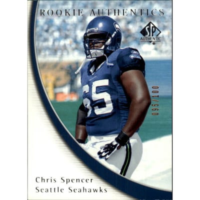 2005 SP Authentic Rookie Gold 100 #158 Chris Spencer