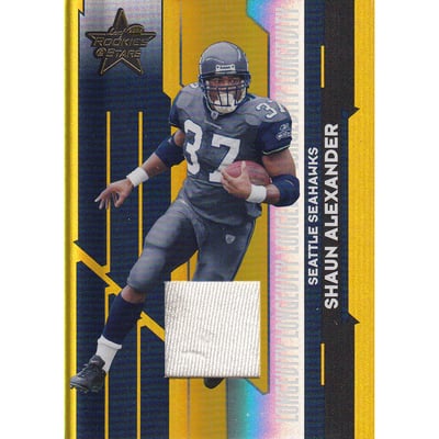 2006 Leaf Rookies and Stars Materials Longevity Gold #92 Shaun Alexander