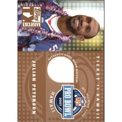 2007 Topps TX Exclusive Ticket to Hawaii Jersey #JPE Julian Peterson