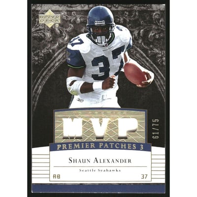 2007 Upper Deck Premier Patches Triple Gold #PP3SA Shaun Alexander
