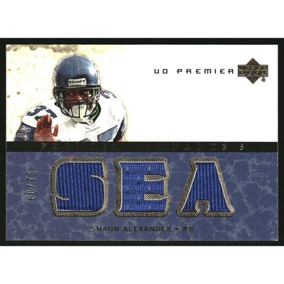 2007 Upper Deck Premier Remnants Triple Gold #PR3SA Shaun Alexander