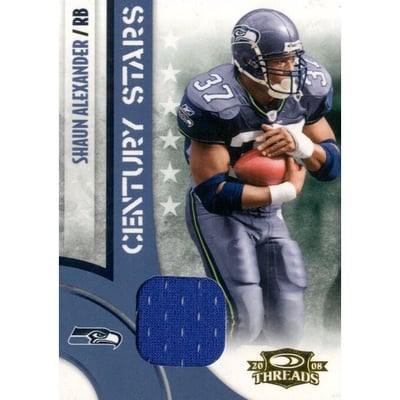 2008 Donruss Threads Century Stars Materials #16 Shaun Alexander