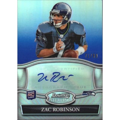 2010 Bowman Sterling Blue Refractors #BSAZR Zac Robinson AU