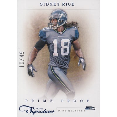 2011 Prime Signatures Prime Proof Blue #157 Sidney Rice