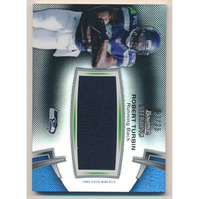 2012 Bowman Sterling Black Refractors #BSJRRRTU Robert Turbin JSY/75