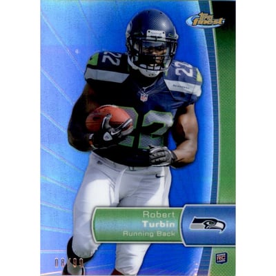 2012 Finest Blue Refractors #145 Robert Turbin