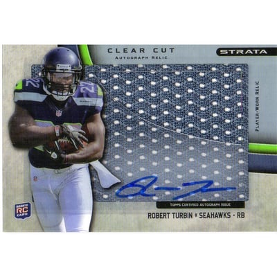 2012 Topps Strata Clear Cut Rookie Relic Autographs #CCARRTU Robert Turbin
