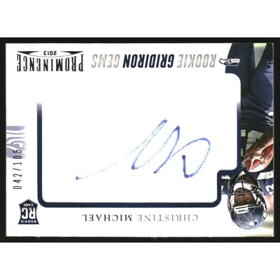2013 Panini Prominence Rookie Gridiron Gems Autographs #114 Christine Michael/105