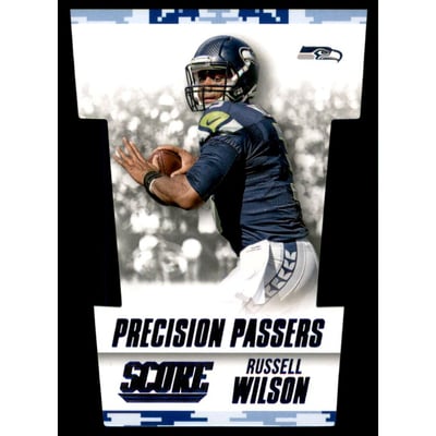 2015 Score Precision Passers Blue Camo #3 Russell Wilson