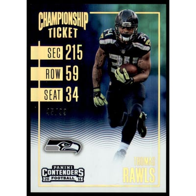 2016 Panini Contenders Championship Ticket #23 Thomas Rawls