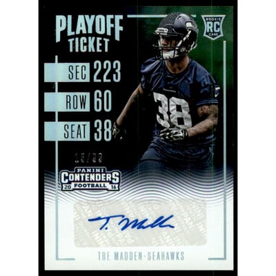 2016 Panini Contenders Playoff Ticket #200 Tre Madden AU/99