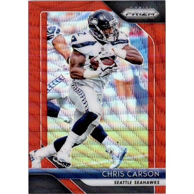 2018 Panini Prizm Prizms Red Wave #24 Chris Carson