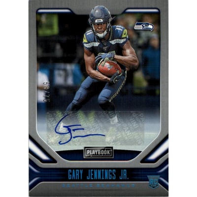 2019 Panini Playbook Rookie Signatures Platinum #133 Gary Jennings Jr./75