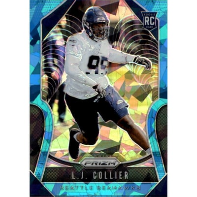 2019 Panini Prizm Prizms Blue Ice #380 L.J. Collier