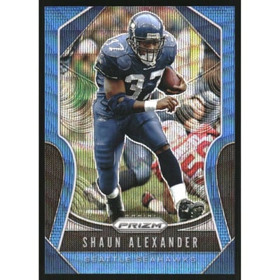 2019 Panini Prizm Prizms Blue Wave #283 Shaun Alexander