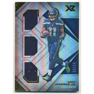 2019 Panini XR Rookie Triple Threats Materials #38 Gary Jennings Jr.