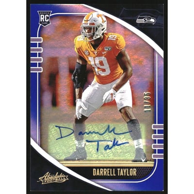 2020 Absolute Signature Rookies Spectrum Blue #126 Darrell Taylor/35