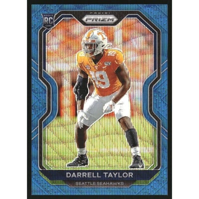 2020 Panini Prizm Prizms Blue Wave #389 Darrell Taylor