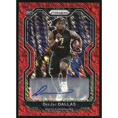 2020 Panini Prizm Rookie Autographs Prizms Red Shimmer #390 DeeJay Dallas