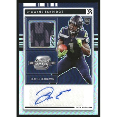 2021 Panini Contenders Optic Rookie Patch Autographs #17 D'Wayne Eskridge/75