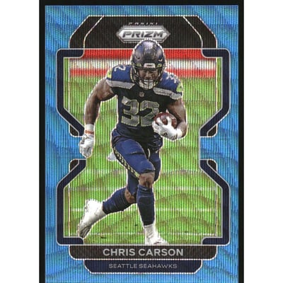 2021 Panini Prizm Prizms Blue Wave #46 Chris Carson