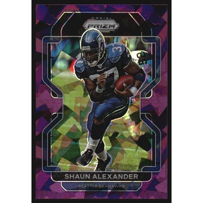 2021 Panini Prizm Prizms Purple Ice #50 Shaun Alexander