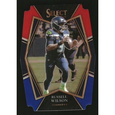 2021 Select Prizm Red and Blue Die Cut #130 Russell Wilson