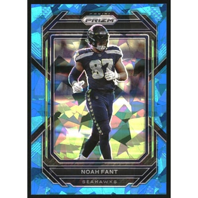 2022 Panini Prizm Prizms Blue Ice #258 Noah Fant