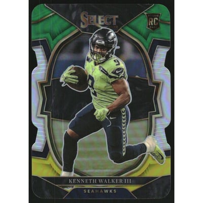 2022 Select Prizm Green and Yellow Die Cut #2 Kenneth Walker III
