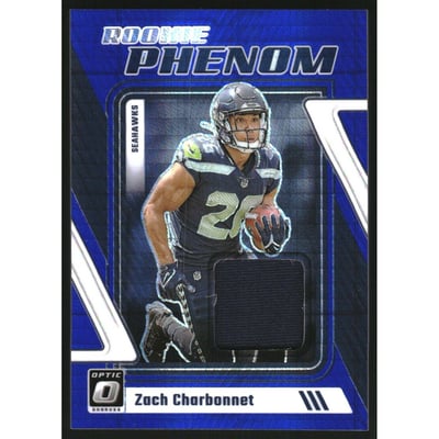 2023 Donruss Optic Rookie Phenoms Jerseys Blue Hyper #41 Zach Charbonnet