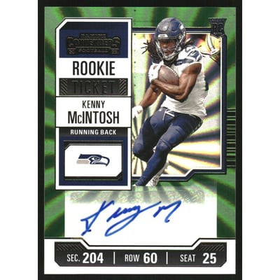 2023 Panini Contenders Opening Kickoff Ticket #150 Kenny McIntosh AU