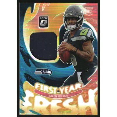 2025 Donruss Optic First Year Fresh Jerseys Neon Blue #8 Jalen Milroe