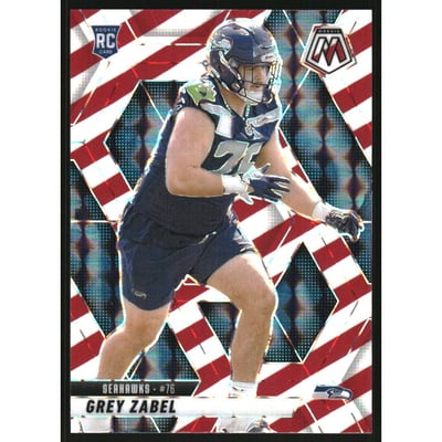 2025 Panini Mosaic Mosaic Red and White Stripe #328 Grey Zabel