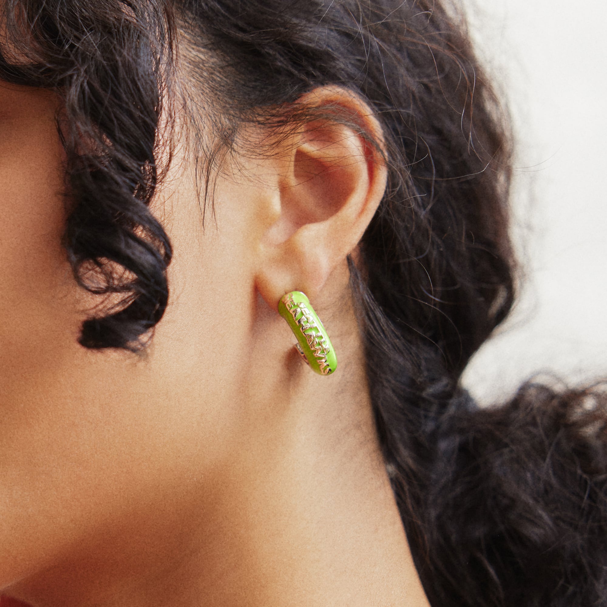 Boucles d'oreilles créoles en émail gonflé BaubleBar Seattle Seahawks