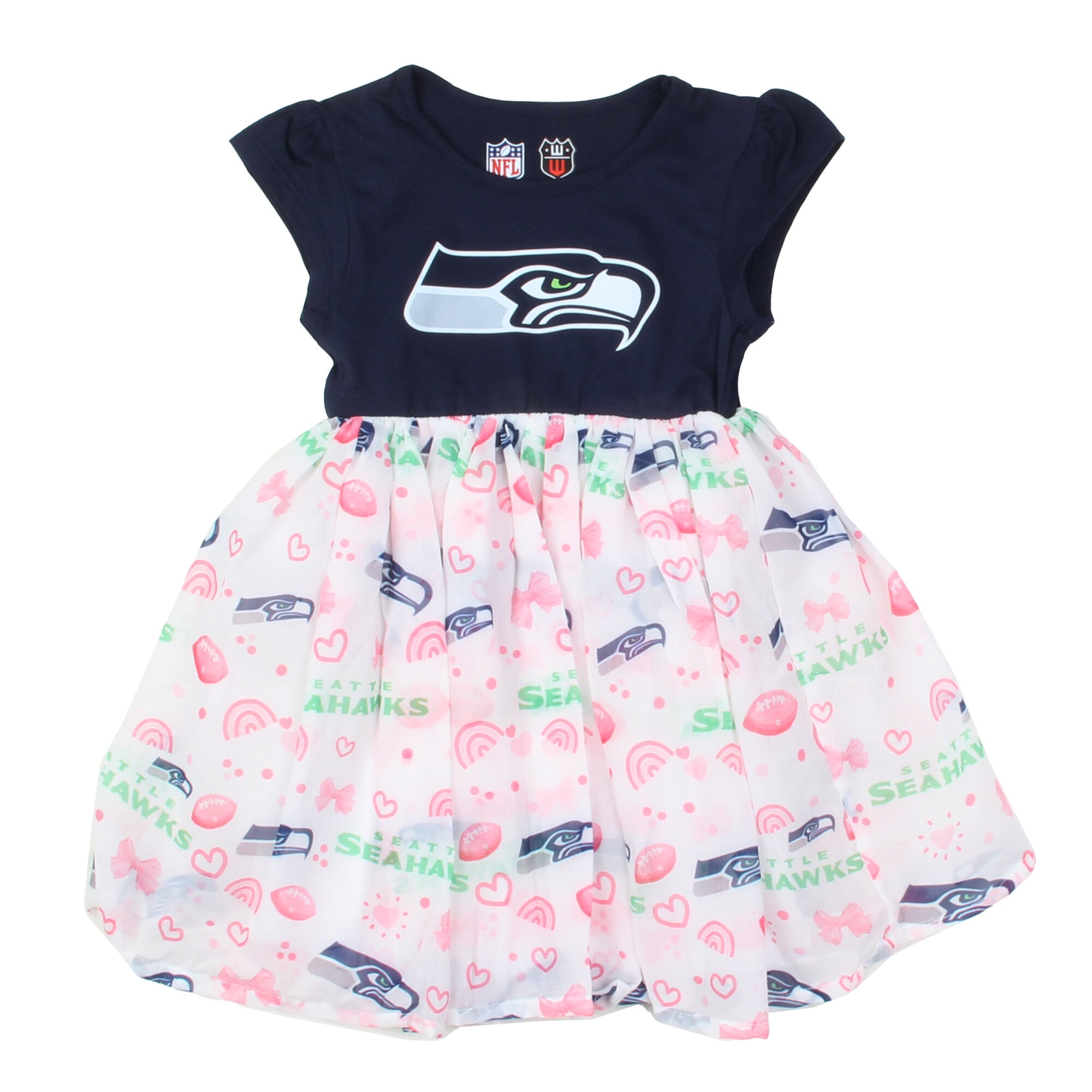 Robe de princesse Wes & Willy College Navy Seattle Seahawks pour petites filles