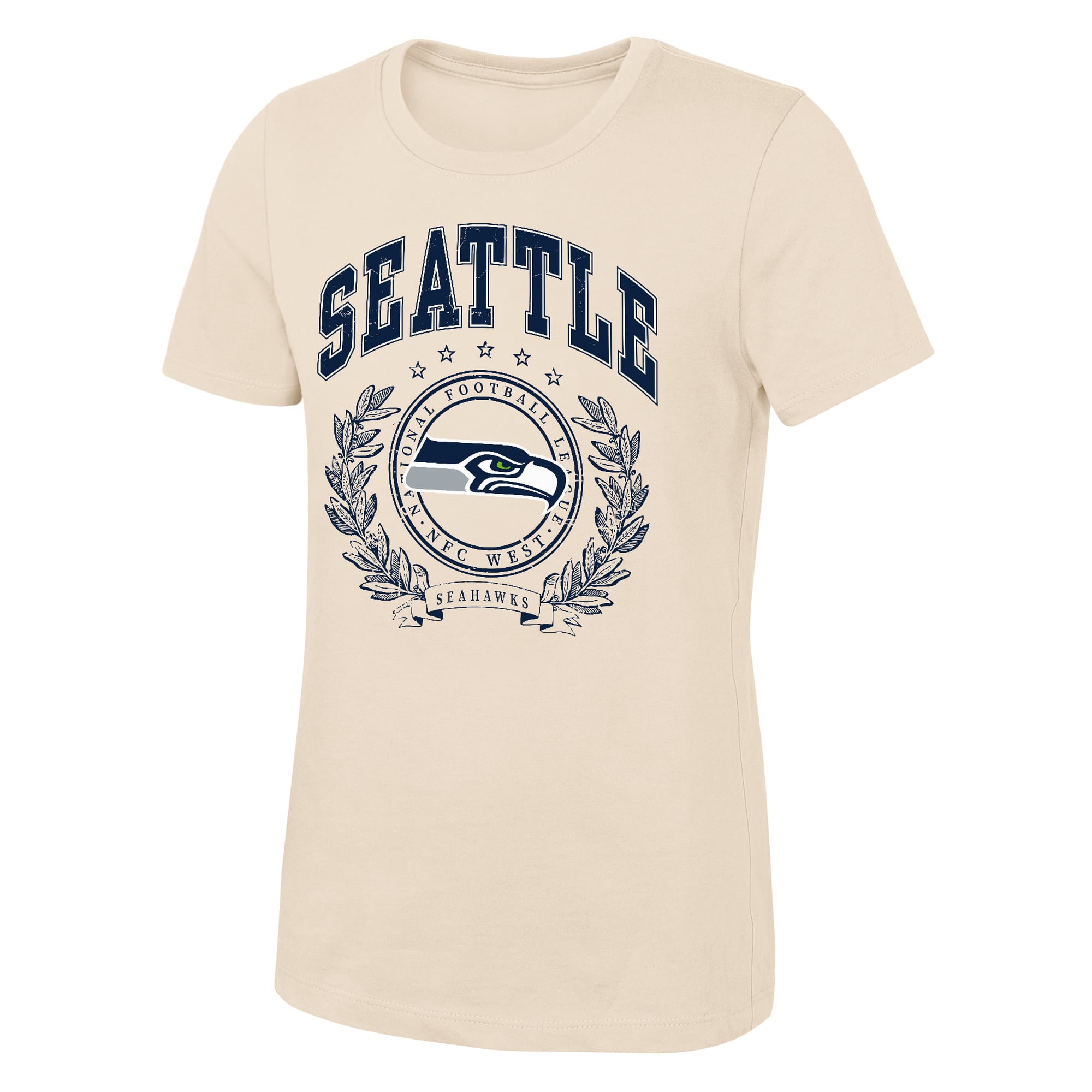Girls Youth Outerstuff  Natural Seattle Seahawks Undefeated T-Shirt