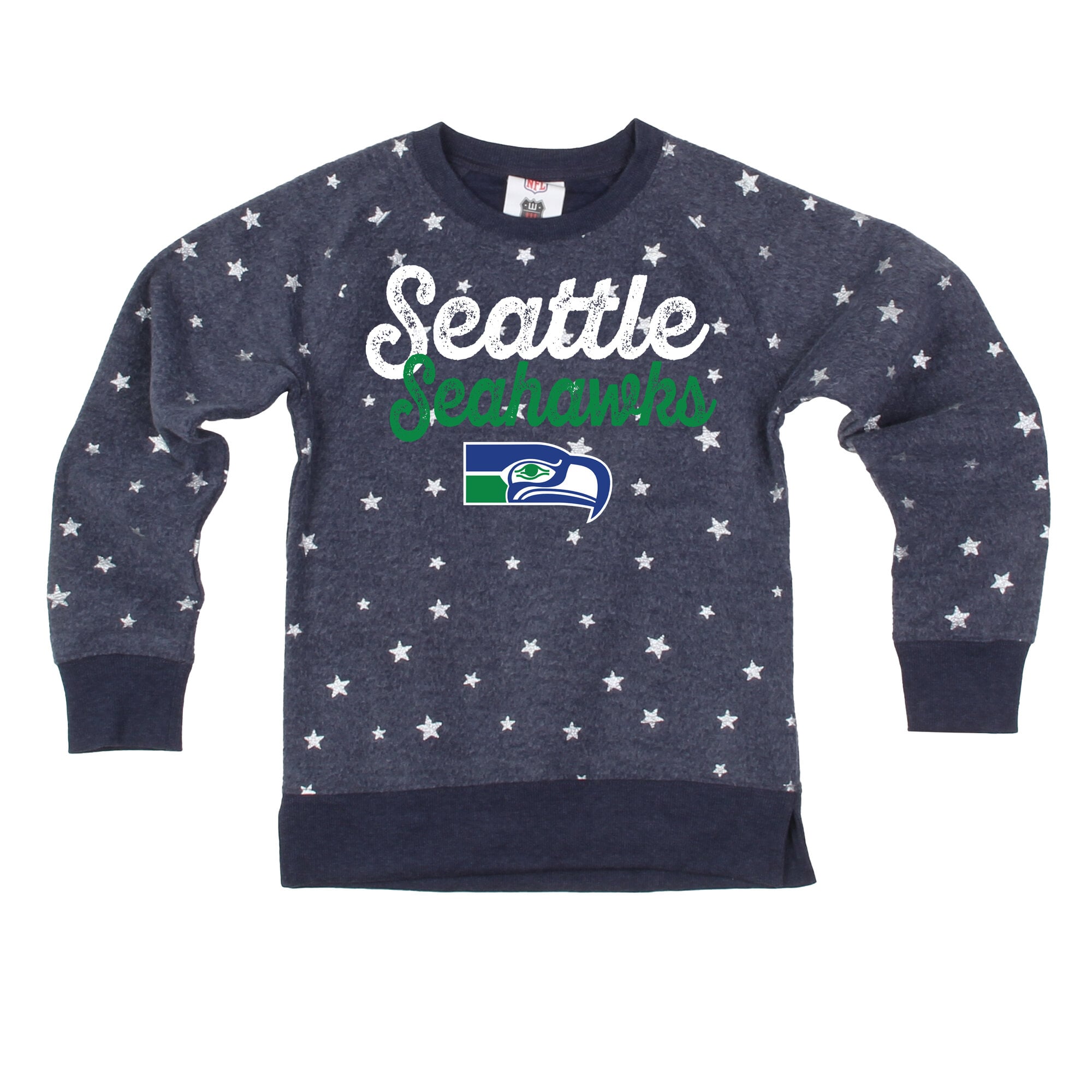 Sweat-shirt à capuche réversible Wes & Willy College bleu marine Seattle Seahawks pour jeunes filles