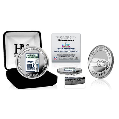 Seattle Seahawks Highland Mint Super Bowl LX Banner Raising Silver Plated Coin