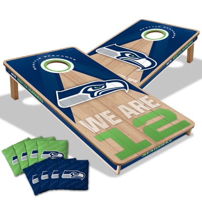 Seattle Seahawks IDNA 2' x 4' Slogan Series Cornhole Game with Bags