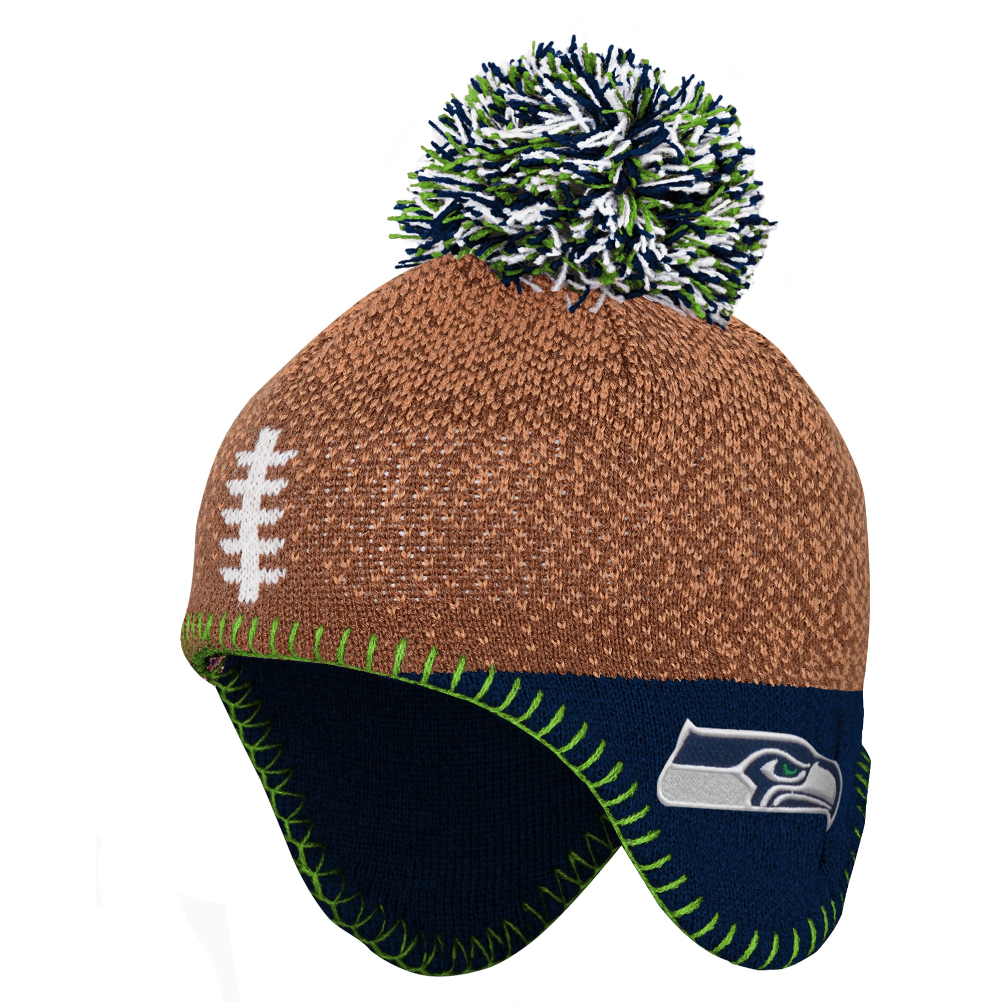 Bonnet tricoté marron Seattle Seahawks pour bébé