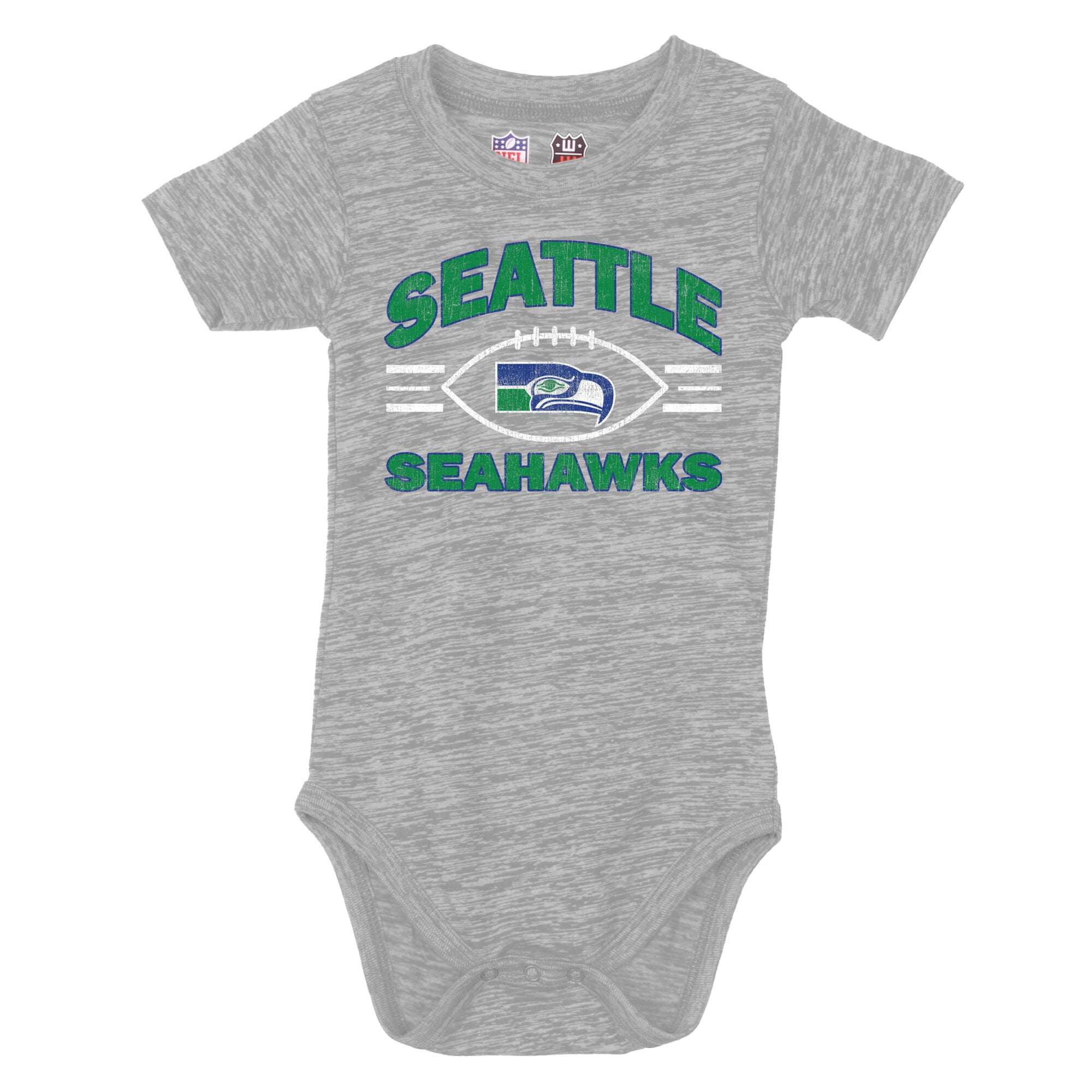 Ensemble body et short pour bébé Wes & Willy Gray/Marine Seattle Seahawks Cloudy Yard Hopper