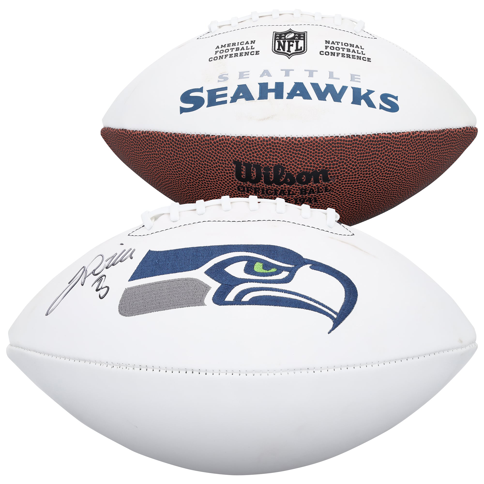 Jadarian Price Seattle Seahawks Autographed Wilson White Panel Football